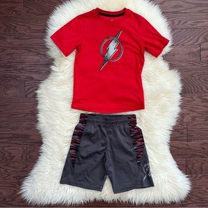 Boys Size 7 The Flash 2pc. Athletic Style Matching Shorts & Short Sleeve Top